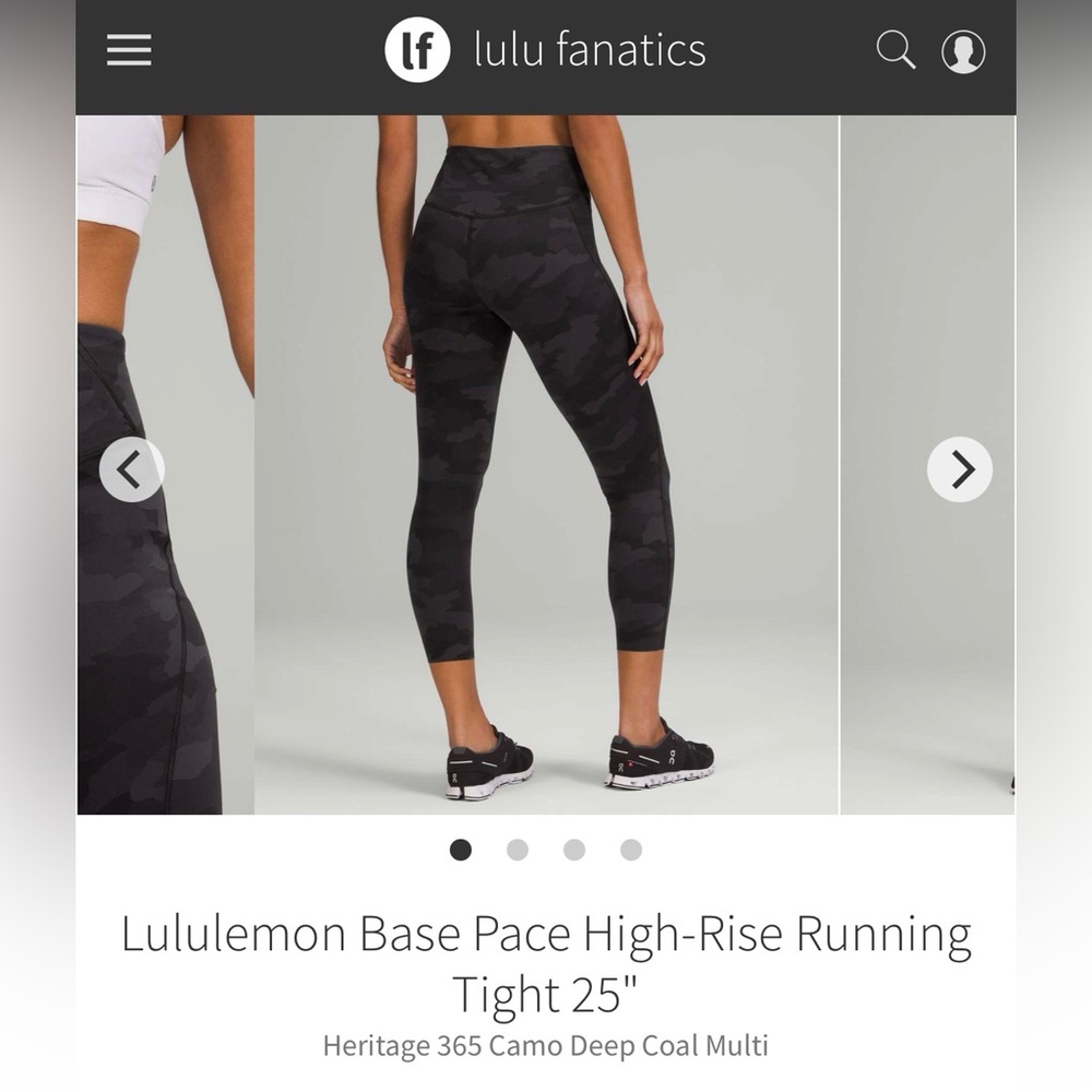 Lululemon Base Pace 25” size 4